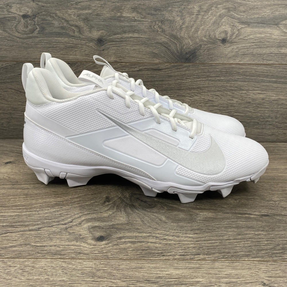 Nike Alpha Menace 4 Shark Football Cleats Mens 16 White Silver FN0028-101